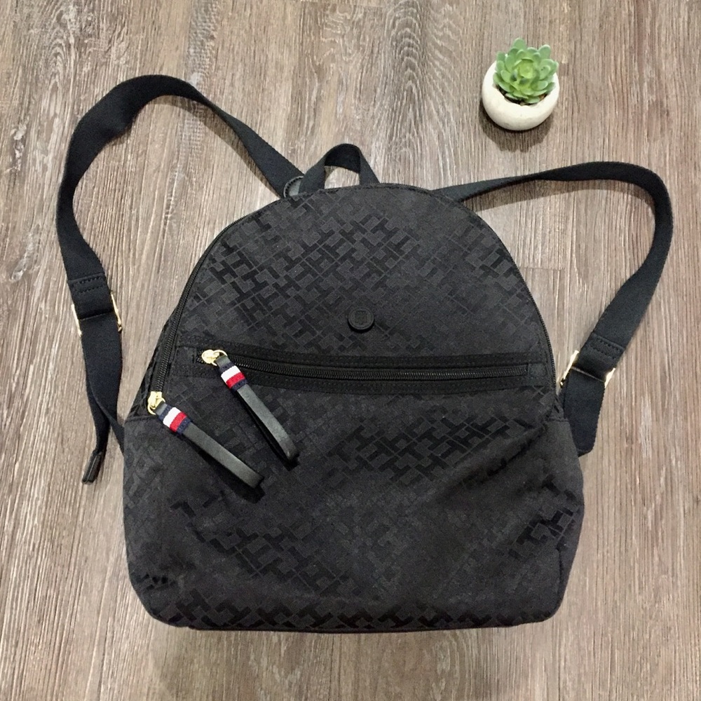 Tommy Hilfiger Black Logo Jacquard Backpack